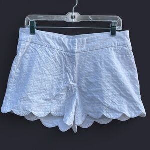 Set of 2! Crown & Ivy White Scalloped High Waist Shorts